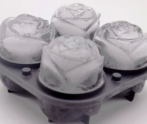 Bac à glaçons en silicone fait maison avec couvercle, forme de rose 3D, moules à glaçons DIY - Product Image 4