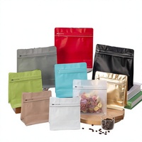Sacs personnalisés à fond plat avec fermeture à huit côtés pour aliments pour bébés et café, sachets refermables à fermeture éclair, emballage PE, 100 pièces, pour aliments secs et fruits