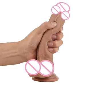 Mainan seks dewasa seperti hidup 8 inci, Dildo silikon realistis panjang ayam besar
