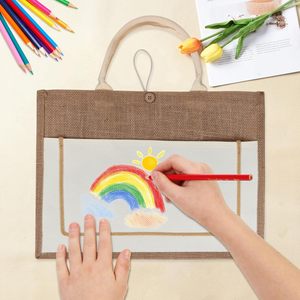 Wholesale Custom Jute <b>Tote</b> <b>Bag</b> <b>Funny</b> Printed Logo Jute Beach <b>Bag</b> Handbag with Pouch Reusable Grocery <b>Bags</b> - Product Image 2