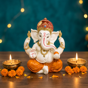 Statue de Ganesha en résine faite à la main en gros, figurine religieuse décorative pour la maison, le bureau ou la table - Product Image 2