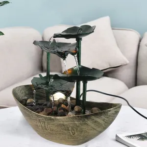 Creative חדש מוצר פרח עלה מים מזרקת קישוט LED מזרקת מפל עבור מרגיע סביבת משרד בית