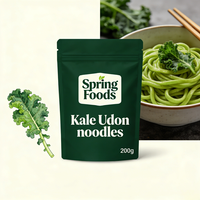 Healthy Low Sodium Vegan Durum Wheat Udon Noodles with Kale Instant Bulk Bag