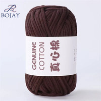 Fil à tricoter Bojay 50g en coton véritable (68% coton, 32% nylon) pour sacs tissés à la main, tresses tubulaires et crochet épais
