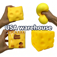 Jouet Squishy en Forme de Fromage Super Doux à Rebond Rapide 7,5 cm, Rempli de Farine, Anti-Stress pour Enfants, Fabricant de Squishies en Forme de Fromage