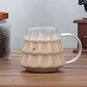 M 350ml tasse à café en verre transparent avec poignée forme d'arbre de Noël lait petit déjeuner tasse en verre cuisine verres pour cadeaux - Product Image 3