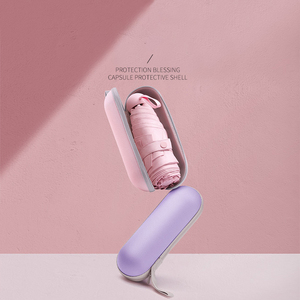 Parapluie de poche compact 5 plis pour femmes, cadeau promotionnel, impression personnalisée, parapluie capsule bon marché - Product Image 2