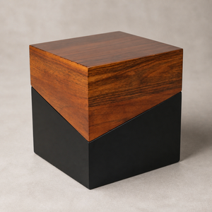 Kotak Abu Jenazah Hewan Peliharaan Ramah Lingkungan dari Kayu Walnut, Bentuk Persegi, Grosir, untuk Kucing & Anjing, 180mm, Dua Warna, Kenang-kenangan, OEM, Pemakaman Hewan Peliharaan - Product Image 1