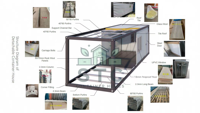 STCcasas Prefabricadas20FT Maison conteneur à paroi rideau en verre amovible et personnalisable, en kit plat, pour bureau, chambre, école