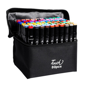 Marqueurs à alcool à double pointe fine, 80 couleurs, non toxiques, pour l'école, le bureau, l'art et le dessin, vente en gros - Product Image 1