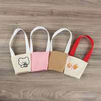 Manchon de tasse réutilisable en toile de coton avec couleur et logo personnalisables, taille sur mesure depuis plus de 14 ans