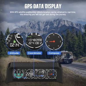MRCARTOOL M80 Affichage Tête Haute (HUD) GPS pour Voiture, Compteur de Pente, Compteur de Vitesse Numérique Automobile OBD2 - Product Image 5