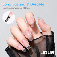 JOUS Gel de construction transparent à séchage rapide, sans chaleur et sans HEMA, 1 kg, Gel de construction acrylique pour extension d'ongles, Résine, Gel de construction russe en bouteille