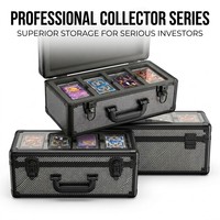 Boîtier de protection en aluminium pour cartes gradées avec fenêtre en acrylique transparente pour les slabs PSA, BGS, SGC, vitrine antichoc avec mousse EVA et serrures