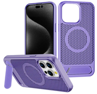 Étui de téléphone de luxe à dissipation thermique avec charge magnétique sans fil et support métallique pour iPhone 16 15 Pro Max Plus 16E XR