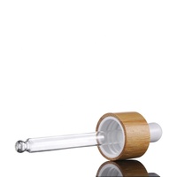 Classique carré vide ambre bouteille d'huile essentielle 30ml bouteilles en verre bois bouchon compte-gouttes