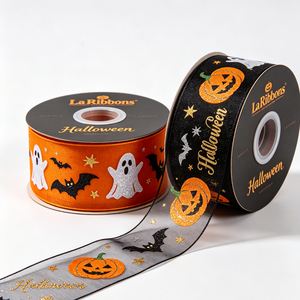 Cintas de Regalo Personalizadas para Fiestas de Halloween, Cinta Plateada Brillante para Manualidades, Accesorios para Insignias y Envoltura de Regalos - Product Image 1