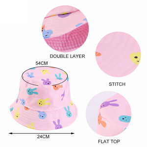 Été Printemps Soleil Fille Garçon Enfant Bébé 54cm Mignon Imprimé Double Côtés Casquette Cartoon Panama Fisherman Hats Children Bucket Hat - Product Image 5