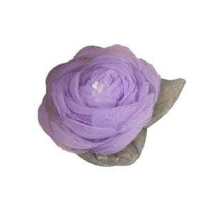 Flores 3D con Detalles de Malla y Hojas de 5.5cm, Tejidas a Mano, Accesorios para el Cabello, Decoraciones para Ropa - Product Image 5