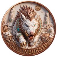 Pièce de monnaie en cuivre pur 999 de 5 oz, colorée, en relief, série animale mythologie nordique, édition collector 3D UV, pièce de monnaie en cuivre