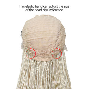 <span class=keywords><strong>Parrucca</strong></span> Sintetica Shinein Fatta a Mano Senza Nodi, Bionda 613, con Frontale in Pizzo, Treccia Micro Box Braid, Resistente al Calore - Product Image 6