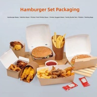 Boîte à hamburger jetable sans pliage, style bateau, résistante à l'huile, épaissie, emballage à emporter pour burger, papier kraft enduit personnalisé