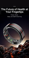 Bague connectée pour hommes et femmes, moniteur de fréquence cardiaque, d'oxygène sanguin et de sommeil, tracker de sport et de fitness, contrôle par application, éclairage, IP68