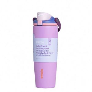 owala Macaron Candy Color for Luxury <b>Vacuum</b> Insulated 30oz Stainless Steel <b>Portable</b> Dual Drinking Straw Car Cup with Gift Box - Product Image 2