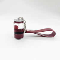 Porte-clés en forme de canette de cola, porte-clés en forme de canette de boisson avec cordon, porte-clés en acrylique personnalisable avec logo, vente en gros