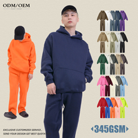 Ensemble de sweat-shirts et pantalons de survêtement en molleton respirant doublé de polaire 345 g/m², poids lourd, grande taille, pour l'hiver