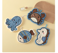 Serviette de cuisine absorbante et séchage rapide en microfibre corail compressée, motif animaux marins mignons, pour la maison