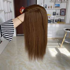 Nouvelle conception 2025, closure en soie, topper YF-2306-4 #   Mini perruque en cheveux raides russes, blonde européenne, densité 130%, pour femmes - Product Image 3