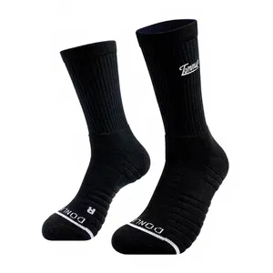 Calzini sportivi di cotone bianco nero all'ingrosso compressione atletica unisex da uomo con logo personalizzato calzini sportivi