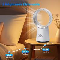 Ventilateur de bureau 23 pieds/secondes avec télécommande, 30/60/90 °   Ventilateur de table oscillant sur pied avec 8 vitesses, ventilateur sans pales à 8 minuteries pour chambre, bureau, maison