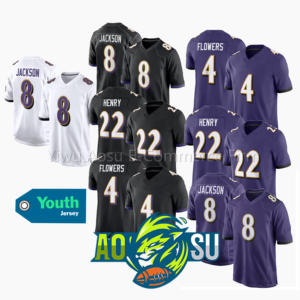 2025 Baltimore Football-Trikots für Jugendliche 0 Smith 8 Lamar Jackson 22 Derrick Henry 4 Flowers Genähte Limited Football-Shirts - Product Image 1