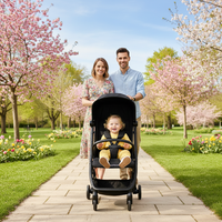 Poussette de voyage compacte et légère Brightbebe, pliage automatique à une main, cadre en alliage d'aluminium, poussette pour bébé pour avion