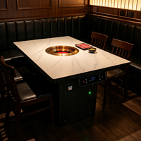 Table de barbecue commerciale Jilu anti-taches à structure solide, sans fumée et auto-purifiante, avec échappement inférieur pour magasin de grillades en intérieur