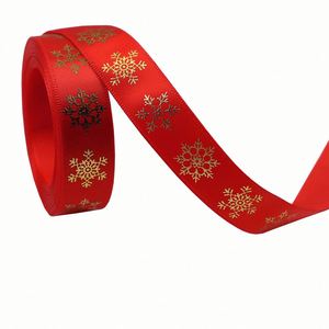 Pattern Variety Luxe 1.6cm 10 Yards Gold Foil Christmas Satin Ribbon for Bouquet Wrapping & Party Decor - Product Image 6