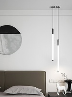 Suspension linéaire dorée créative et minimaliste pour salon, chambre à coucher, lampe de chevet et comptoir de bar – Design de luxe