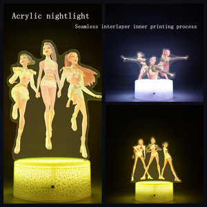 Nuevo Producto de Alta Calidad K-pop Demon Hunters Anime: Letrero Humanoide de Pie para Escritorio con Luz Nocturna de 16 Colores y Control Remoto, Edad 12+ - Product Image 4