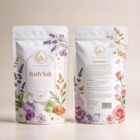 Sachet d'emballage personnalisé pour sels de bain, imprimé numériquement, en aluminium alimentaire, avec fermeture éclair, vente en gros