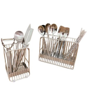 Contenitore porta bacchette in acciaio inossidabile 304, gabbia a montaggio rapido a parete, cestello, vassoio porta utensili da cucina - Product Image 5