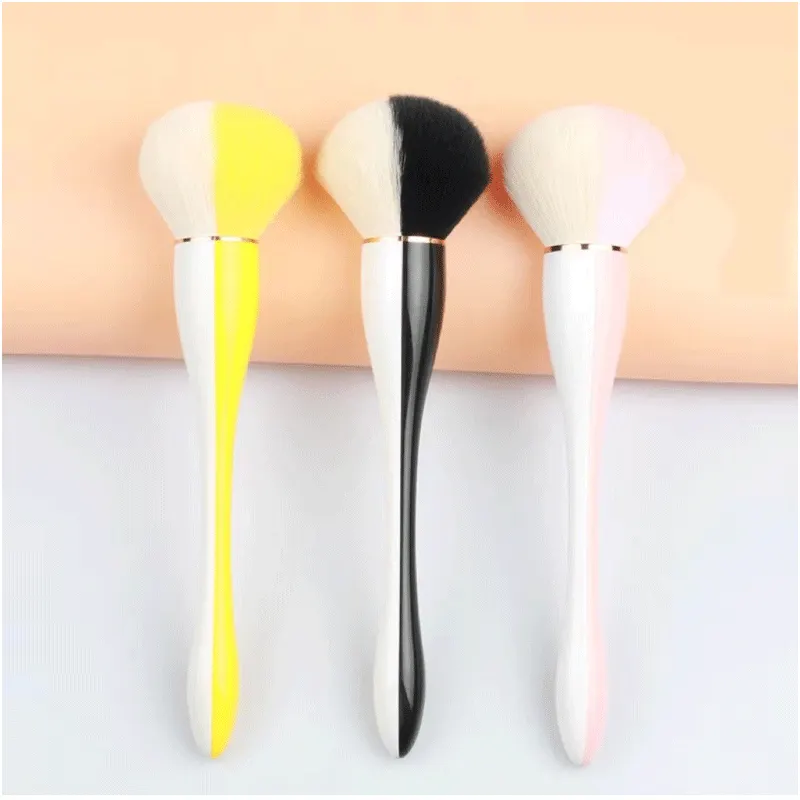 Dual Color Hair and Handle Makeup Brush Double Colored Powder Blush Brush Pro Single Makeup Brush