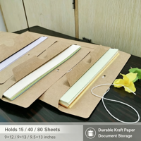 En stock : Enveloppe à documents en papier kraft plat vierge, style Hong Kong, format A4/A3/B4, pochette à documents épaissie pour contrats, type plat (sans soufflet)
