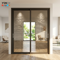 Porte coulissante moderne en verre trempé avec cadre MDF ultra-fin, finition intérieure, cloison de chambre personnalisée, ouverture latérale électrique