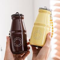 Nouvelle gourde isotherme portable en acier inoxydable pour enfants, mignonne tasse à lait pour enfants avec corde, cadeau idéal pour filles