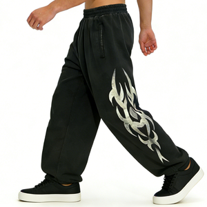 Pantalones Deportivos Personalizados para <span class=keywords><strong>Hombre</strong></span>, Transpirables y Ecológicos, con Cierre de Cordón, Tejido de Peso Medio, 100% Algodón, Cintura Media, ODM OEM - Product Image 2