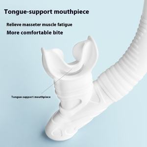 Ensemble de tuba pliable complet pour adultes embout buccal en silicone boule flottante dispositif de respiration sous-marine porte-langue pour la natation - Product Image 1
