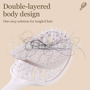 Peine para el cabello Yunli con diseño hueco y elástico de 22 cm, tamaño grande para uso doméstico, peine de masaje de doble propósito para cabello húmedo y seco. - Product Image 3