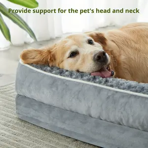 Cama ortopédica de alta calidad para perros grandes, sofá de moda, Animal, tela de esponja extraíble para dormir, franela de fibra - Product Image 3